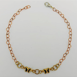 PULSEIRA NO BRUTO PRONTA PARA O BANHO - (CX144) PULSEIRA COM BORBOLETAS SUPER DELICADAS - TAMANHO 18CM - PESO TOTAL 1.9GR - BRU0003520