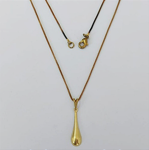 GARGANTILHA NO BRUTO PRONTO PARA O BANHO(E2175)- COM CORRENTE VENEZIANA DE 45CM COM FECHO LAGOSTA (Pingo DE 23MM )/ PESO 2.2GR - BRU0003527