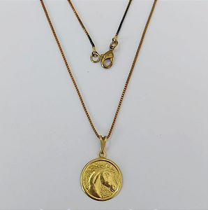 GARGANTILHA NO BRUTO PRONTO PARA O BANHO(3.2304A1)- COM CORRENTE VENEZIANA DE 45CM COM FECHO LAGOSTA ()/ PESO 2.9GR - BRU0003528