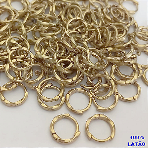 BRINCO NO BRUTO PRONTO PARA O BANHO - (CX143) BRINCO ARGOLINHA DE PRESSÃO - TAMANHO: 9MM - PESO TOTAL 0,7GR - BRU0003553