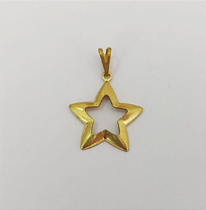PINGENTE NO BRUTO PRONTO PARA O BANHO COM CONTRA ARGOLA(E3211) COMPOSIÇÃO 100% LATÃO ( Estrela vazado 18MM )PESO 0,7GR - BRU0003558