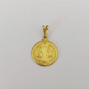 PINGENTE NO BRUTO PRONTO PARA O BANHO COM CONTRA ARGOLA(1863) COMPOSIÇÃO 100% LATÃO ( Sao Bento 15mm Em Pe ) PESO 1.6GR - BRU0003573
