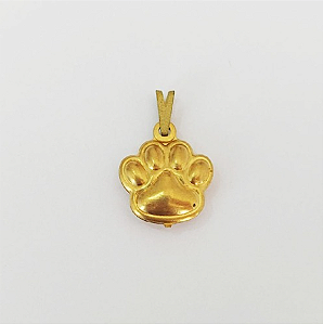 PINGENTE NO BRUTO PRONTO PARA O BANHO COM CONTRA ARGOLA COMPOSIÇÃO 100% LATÃO ( E1167) ( Pata de bichinho dupla 17mm ) PESO 0,9GR - BRU0003581