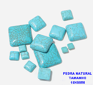 ACESSORIO NO BRUTO PRONTO PARA O BANHO(CX145) (CABOCHÃO 10X8MM) PEDRA NATURAL HOWLITA(VENDIDA POR UNIDADE) / BRU0003587