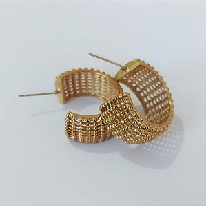 BRINCO NO BRUTO PRONTO PARA O BANHO(CX145)/TAMANHO 1,8CM - ARGOLA TODA TRABALHADA / PESO 4.9GR -BRU0003593