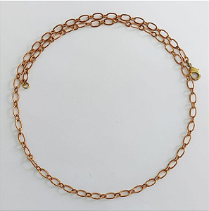 CORRENTE NO BRUTO PRONTO PARA O BANHO(CX145)/TAMANHO "50CM" - (100% latão ) MODELO 1X1 LARGURA 3MM / PESO 6.4GR -BRU0003595