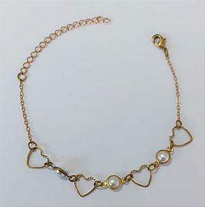 PULSEIRA NO BRUTO PRONTA PARA O BANHO - (CX145) PULSEIRA SIMPLES E DELICADA ) - TAMANHO 18CM - PESO TOTAL 1.9GR- BRU0003598