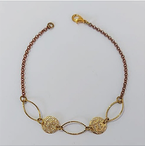 PULSEIRA NO BRUTO PRONTA PARA O BANHO - (CX145)PULSEIRA SIMPLES E DELICADA - TAMANHO 18CM - PESO TOTAL 1.9GR- BRU0003604