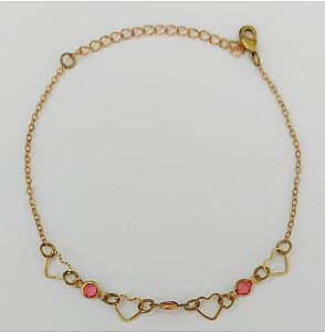 PULSEIRA NO BRUTO PRONTA PARA O BANHO - (CX145)PULSEIRA SIMPLES E DELICADA - TAMANHO 18CM - PESO TOTAL 1.9GR- BRU0003608