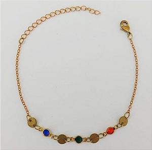 PULSEIRA NO BRUTO PRONTA PARA O BANHO - (CX145)PULSEIRA SIMPLES E DELICADA - TAMANHO 18CM - PESO TOTAL 1.9GR- BRU0003610