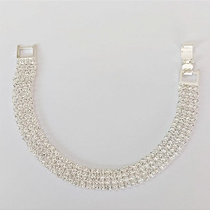 PULSEIRA STARDUST COM QUATRO FILEIRA DE PEDRAS EM CRISTAIS E FECHO TRAVA - (CX145) TAMANHO: 18CM - BIJU00089