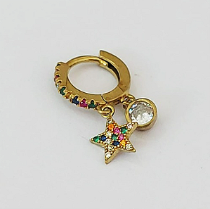 BRINCO NO BRUTO PRONTO PARA O BANHO(CX146)ARGOLINHA DE PRESSÃO(TRANQUETA COLORIDA)VENDIDO POR PAR ( peso 2.3gr -BRU0003616