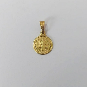 PINGENTE NO BRUTO PRONTO PARA O BANHO(2951)(COM CONTRA ARGOLA)Pingente São Bento Em Pé 11mm / PESO 0,6GR - BRU0003
