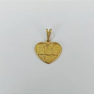 PINGENTE NO BRUTO PRONTO PARA O BANHO(3470)(COM CONTRA ARGOLA CORAÇÃO 16x13MM (FÉ)PESO 0,5GR - BRU0003624