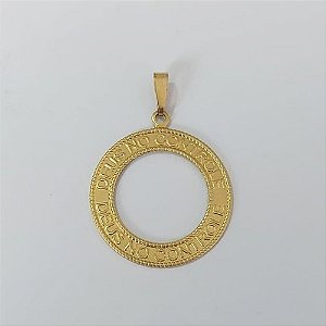 PINGENTE NO BRUTO PRONTO PARA O BANHO(918) - PINGENTE MANDALA DIZERES 30MM PESO 2,0GR - BRU0003629