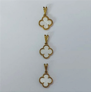 PINGENTE NO BRUTO PRONTO PARA O BANHO - KIT COM 3 PINGENTES DE VAN CLEEF 10X10MM - PESO TOTAL 2,5GR - BRU3777