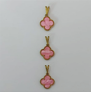 PINGENTE NO BRUTO PRONTO PARA O BANHO - KIT COM 3 PINGENTES DE VAN CLEEF 10X10MM - PESO TOTAL 2,5GR - BRU3778
