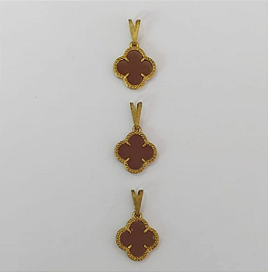 PINGENTE NO BRUTO PRONTO PARA O BANHO - KIT COM 3 PINGENTES DE VAN CLEEF 10X10MM - PESO TOTAL 2,5GR - BRU3779