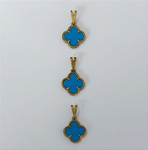 PINGENTE NO BRUTO PRONTO PARA O BANHO - KIT COM 3 PINGENTES DE VAN CLEEF 10X10MM - PESO TOTAL 2,5GR - BRU3781