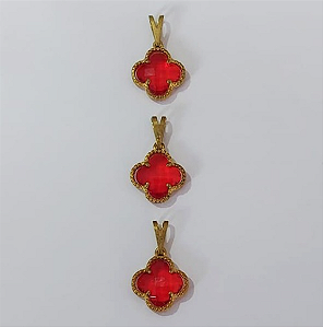 PINGENTE NO BRUTO PRONTO PARA O BANHO - KIT COM 3 PINGENTES DE VAN CLEEF 10X10MM - PESO TOTAL 2,5GR - BRU3783