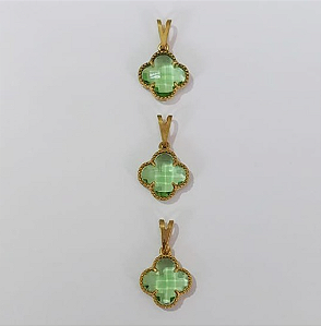 PINGENTE NO BRUTO PRONTO PARA O BANHO - KIT COM 3 PINGENTES DE VAN CLEEF 10X10MM - PESO TOTAL 2,5GR - BRU3784