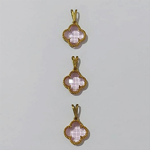 PINGENTE NO BRUTO PRONTO PARA O BANHO - KIT COM 3 PINGENTES DE VAN CLEEF 10X10MM - PESO TOTAL 2,5GR - BRU3787
