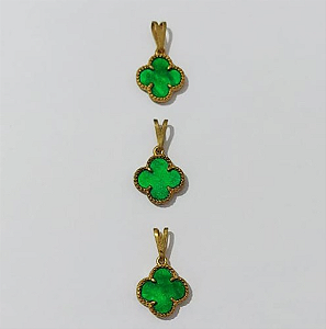 PINGENTE NO BRUTO PRONTO PARA O BANHO - KIT COM 3 PINGENTES DE VAN CLEEF 10X10MM - PESO TOTAL 2,5GR - BRU3789