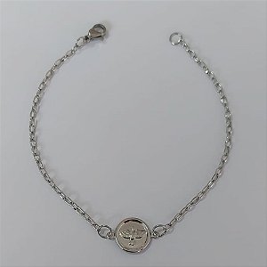 PULSEIRA EM AÇO INOXIDÁVEL - (ACO12(CX147) - PULSEIRA ESPÍRITO SANTO 11MM TAMANHO 18CM - FECHO LAGOSTA - COMPOSIÇÃO: AÇO INOXIDÁVEL - AÇO2345