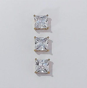 PINGENTE NO BRUTO PRONTO PARA O BANHO - KIT COM 3 PINGENTES COM BASES EM ALTA FUSÃO COM ZIRCÔNIAS QUADRADAS 08X1008MM - PESO TOTAL 3.1GR(com treis pingente) - BRU3853