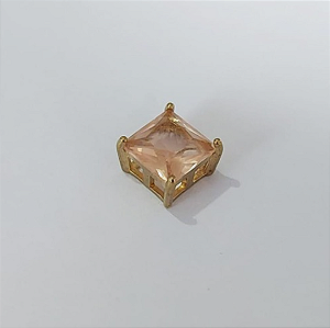 PINGENTE NO BRUTO PRONTO PARA O BANHO (COM BASE EM ALTA FUSÃO QUADRADA ) ZIRCONIA 8X8MM PESO 0,9GR - BRU3860