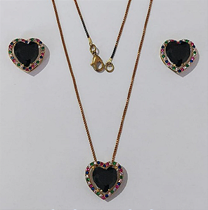 CONJUNTO NO BRUTO PRONTO PARA O BANHO CORRENTE VENEZIANA (BASE DE 15MM TODA CRAVEJADA EM MICRO ZIRCONIAS COLORIDA E PEDRA DE ZIRCONIA DE10MM CORAÇÃO(PEÇA EM ALTA FUSÃO) - PESO DO BRINCO 4,3GR - BRU3879