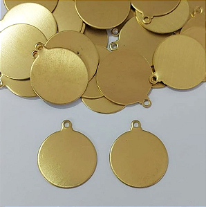 ACESSORIO NO BRUTO PRONTO PARA O BANHO(CX147)(5704) VENDIDO POR UNIDADE/ Redondo Liso 20mm para gravação / PESO 1,03GR - BRU3894