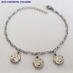 PULSEIRA EM AÇO INOXIDAVEL()(BCOL058)LARGURA 2,5MM (TAMANHO 18CM + EXTENSSOR - COM FECHO LAGOSTA AÇO0152