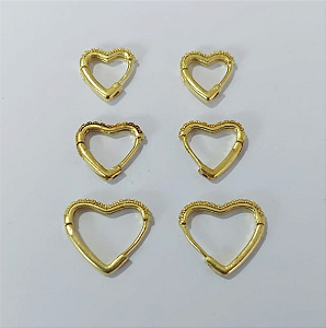 BRINCO NO BRUTO PRONTO PARA O BANHO TRIO COM TREIS TAMANHO 14/12/10MM - (CX147) CRAVEJADO EM MICRO ZIRCONIAS (PEÇA EM ALTA FUSÃO)( - PESO DO BRINCO 4.6GR - BRU23902