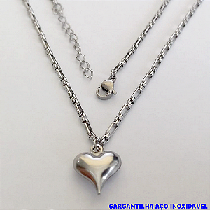 GARGANTILHA EM AÇO INOXIDAVEL()(BCOL058)LARGURA 2,5MM (TAMANHO 50CM + EXTENSSOR ) COM FECHO LAGOSTA AÇO0161