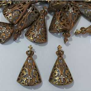 PINGENTE NO BRUTO PRONTO PARA O BANHO (NOSSA SENHORA APARECIDA MICRO ZIRCONIAS ) - TAMANHO 3X2CM(ALTA FGUSÃO) - (CX148) ( - PESO 2,8GR - BRU23910