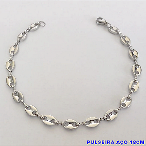 PULSEIRA EM AÇO INOXIDAVEL LARGURA DE 5MM COM FECHO LAGOSTA(BCOL067) ( TAMANHO 18CM ) AÇO0167