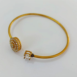 PULSEIRA (BRACELETE) NO BRUTO PRONTO PARA O BANHO(CX148) - TODO CRAVEJADO EM MICRO ZIRCONIAS - PESO 6,4GR - AJUSTÁVEL - BRU23921