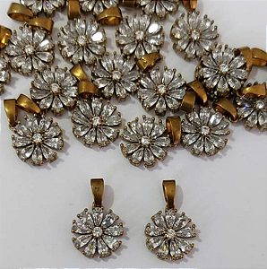 PINGENTE NO BRUTO PRONTO PARA O BANHO EM ALTA FUSÃO (CX148) (PESO 0,8GR -TAMANHO 10MM - TODO CRAVEJADO EM MICRO ZIRCONIAS - BRU23926