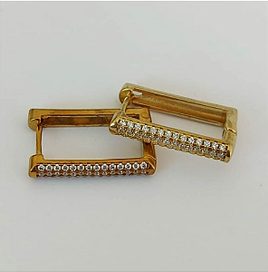 BRINCO NO BRUTO PRONTO PARA O BANHO (BRINCO ARGOLINHA DE PRESSÃO CRAVEJADO EM MICRO ZIRCONIAS (149)- COMPOSIÇÃO: LATÃO 100% - TAMANHO 22x14MM - (VENDIDO POR PAR) PESO TOTAL 5.2GR - BRU23944