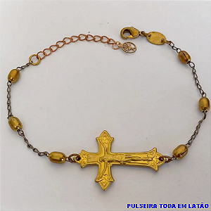 PULSEIRA NO BRUTO PRONTO PARA O BANHO LATÃO - (CX.149) PULSEIRA 1OO% LATÃO TAMANHO 17CM+EXTENSOR - PESO TOTAL 7.7GR BRU23950