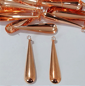 BRINCO NO BRUTO PRONTO PARA O BANHO(CX149)BRINCO COM PASE PEDRA DE ZIRCONIA )TAMANHO 4.5X1CM - PESO TOTAL 1.4GR - BRU23958