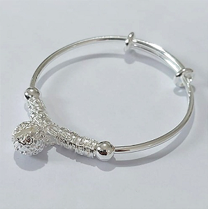PULSEIRA (BRASELETE ) FOLHEADO A PRATA 50 MILESIMO(CX150) COM VERNIZ DIAMONT) TAMANHO AJUSTAVEL 6CM - PRATA1458
