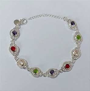 PULSEIRA (BRASELETE ) FOLHEADO A PRATA 50 MILESIMO(CX150) COM VERNIZ DIAMONT) TAMANHO - PRATA1459