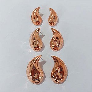 BRINCO NO BRUTO PRONTO BANHO - BRINCO TRIO DE PINO GOTA MARTELADA - TAMANHOS 20/24/30MM - PESO TOTAL 9.9GR - BRU23980