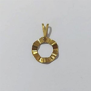 PINGENTE NO BRUTO PRONTO PARA O BANHO -(E1922) PINGENTE CÍRCULO VAZADO TEXTURA ORGÂNICA - TAMANHO: 11MM - PESO: 0,5GR - BRU23987