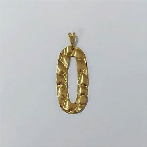 PINGENTE NO BRUTO PRONTO PARA O BANHO -(E1922) PINGENTE MARTELADO OVAL - TAMANHO: 13X30MM - PESO: 1,0GR - BRU23988