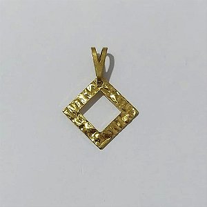 PINGENTE NO BRUTO PRONTO PARA O BANHO - PINGENTE LOSANGO MARTELADA (V1686)- TAMANHO: 14MM - PESO: 0,5GR - BRU23990