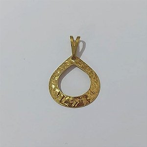 PINGENTE NO BRUTO PRONTO PARA O BANHO - PINGENTE MARTELADO GOTA (V1677)- TAMANHO: 15X16MM - PESO: 0,5GR - BRU23992