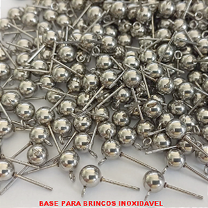 ACESSÓRIO DE AÇO INOXIDÁVEL - BASE PARA BRINCO COM TARRAXA 4MM (VENDIDA POR PAR) - COMPOSIÇÃO 100% AÇO INOXIDAVEL - AÇO0101